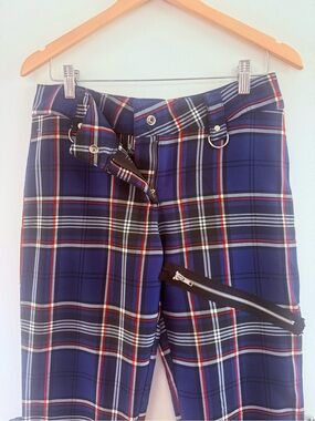 Lip Service Plaid Pants Punk Goth Whimsigoth Zippered 90s y2k Made in USA Size S